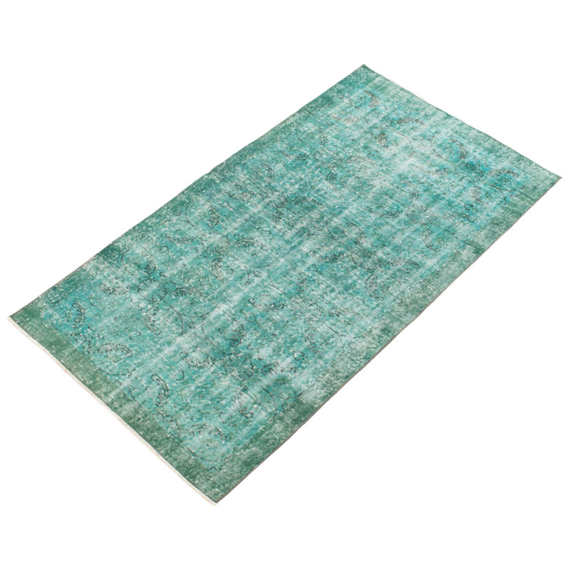 Tapis turquoise à transition de couleur 3 pi 8 po x 6 pi 5 po
