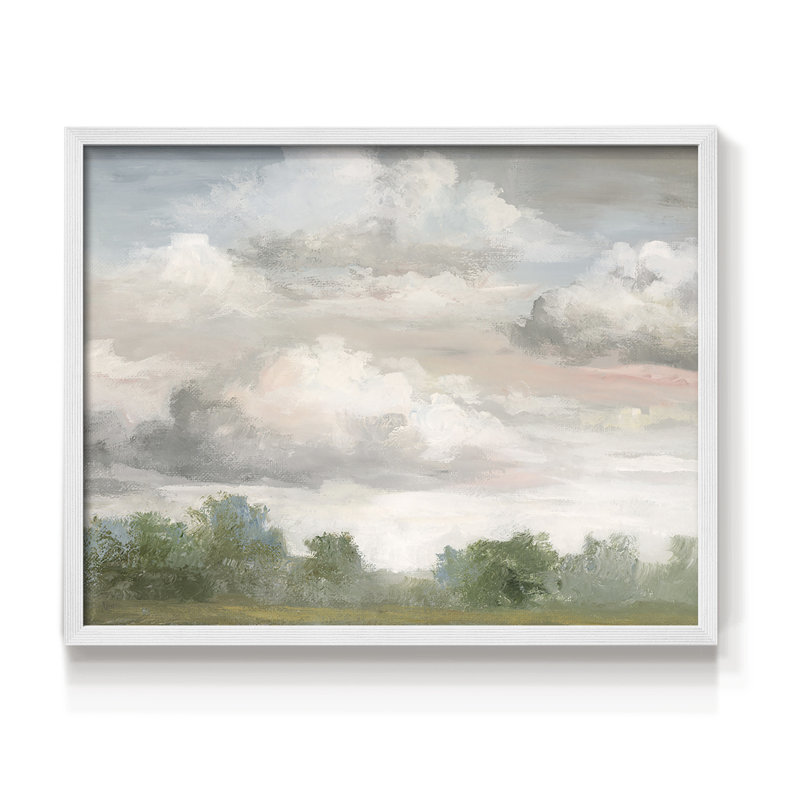 Pastel Monring Sky -Framed Print - Restickable, H 11 po x l 14 po, Blanc