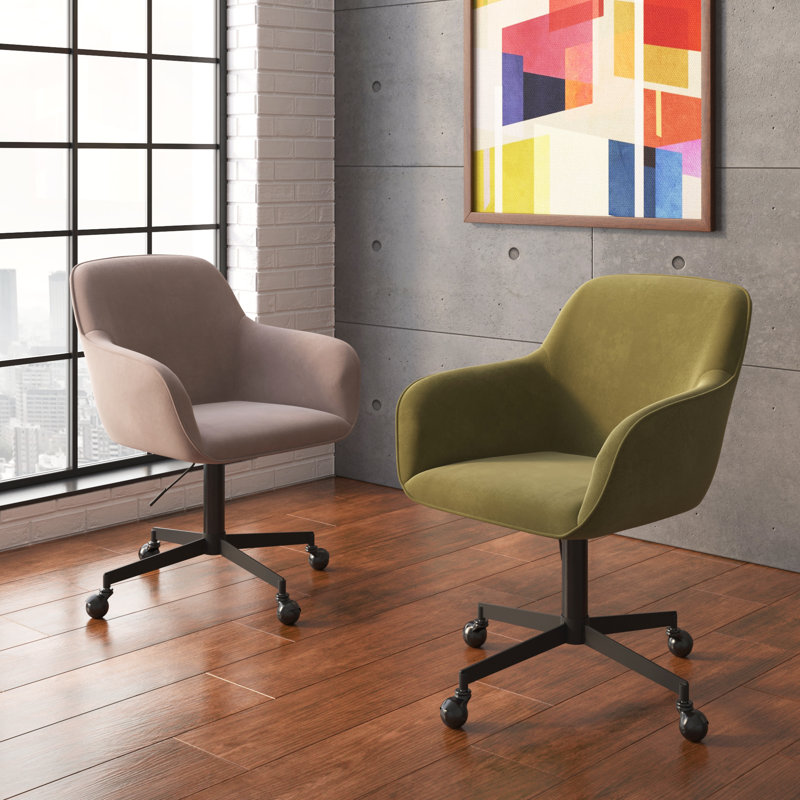 Brisbane Velvet Task Chair, Platinum Gray Velvet