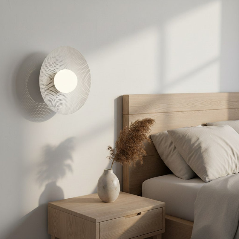 Steel Flush Mounted Sconce, White