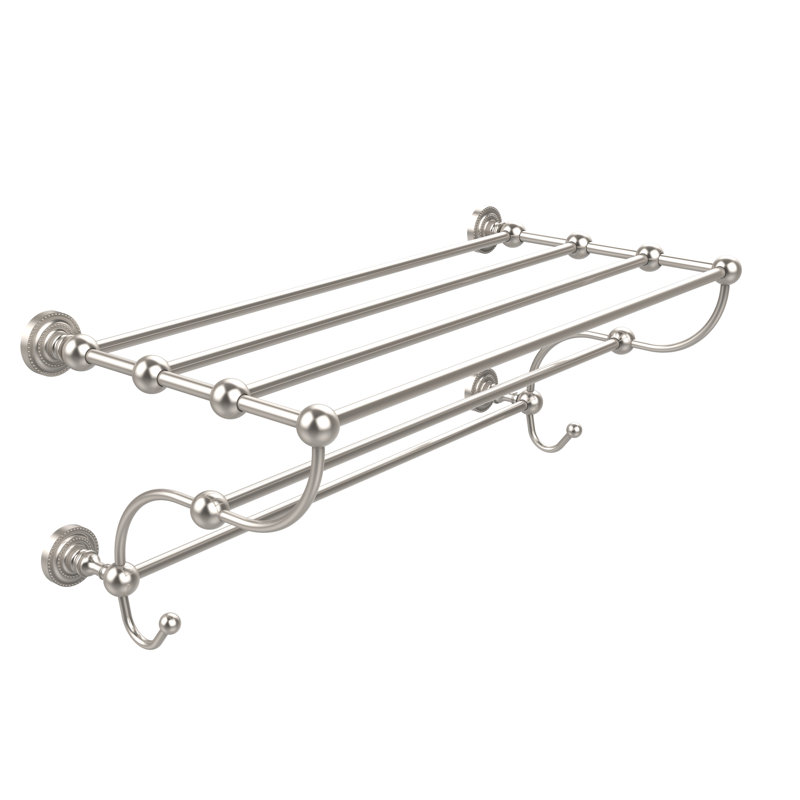 Marchmont Metal Bracket Shelf, Satin Nickel, 12" H x 24" W x 14" D