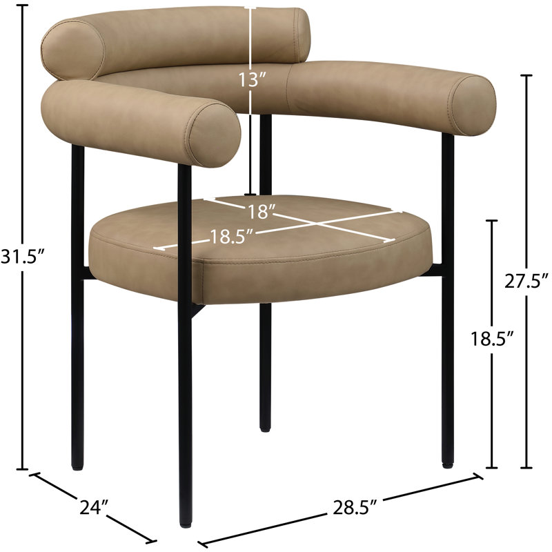 Vedehi Vegan Leather Dining Chair, Tan Vegan Leather