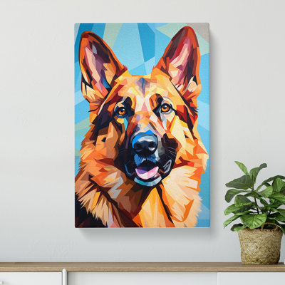 German Shepherd Cubism - Wrapped Canvas