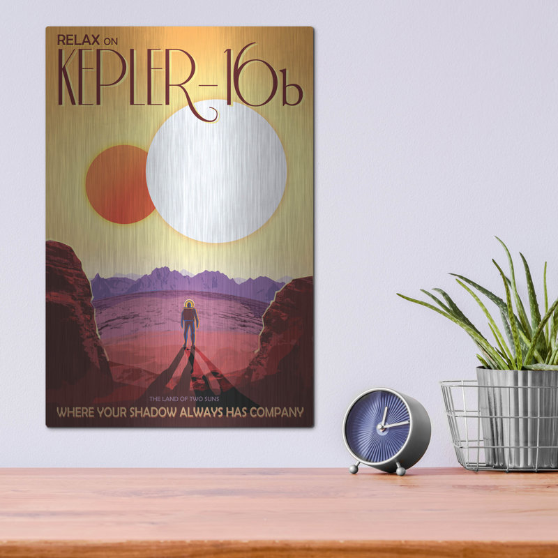 «Visions of the future Kepler16b», art mural en métal, H 16 po x l 12 po