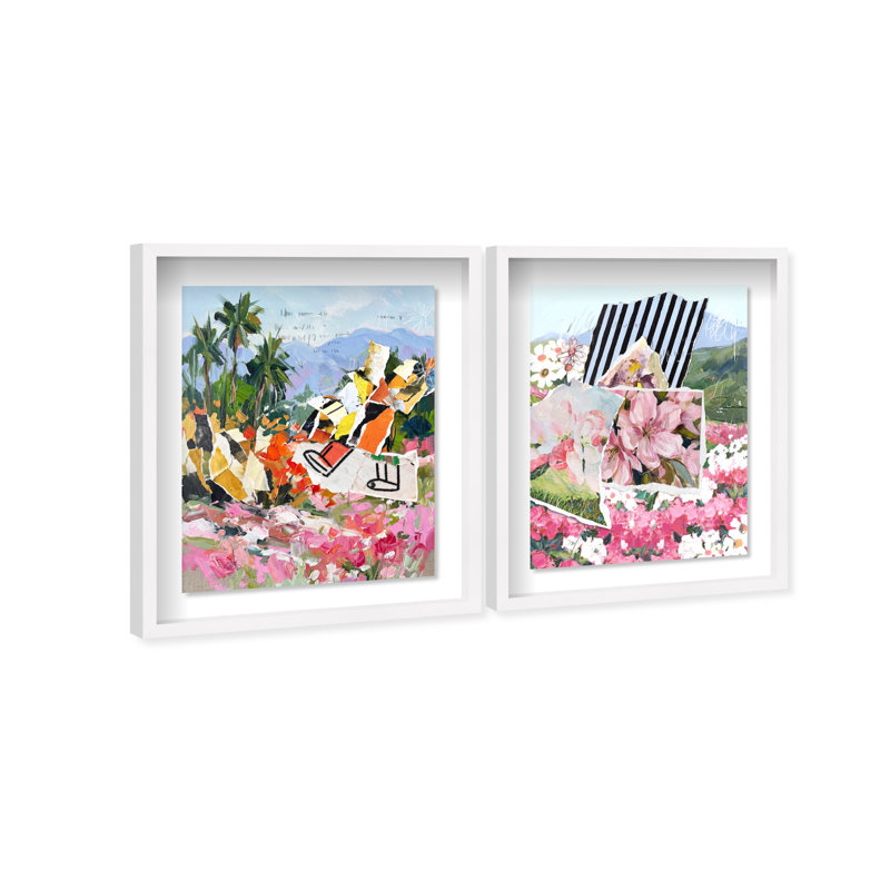 Tropic Bloom Set Shadowbox Landscape & Nature Print by Oliver Gal, Black Frame, 16 x 20, 17.5"H x 21.5"W, White Shadowbox