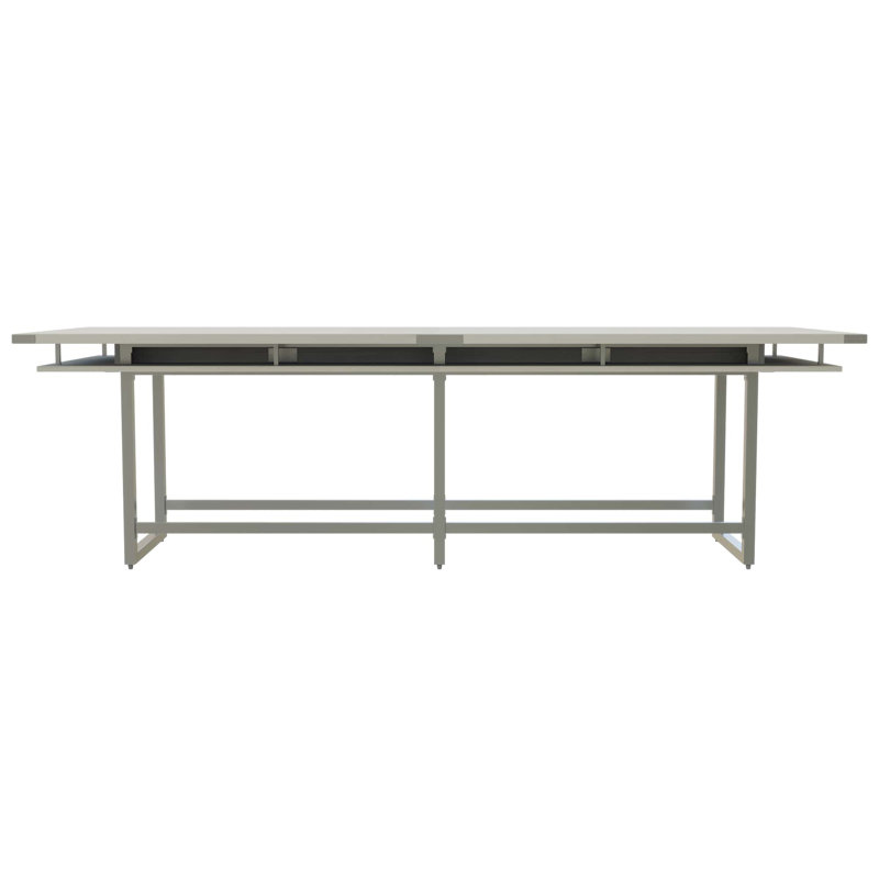 Table de conférence Mirella, H 42 po x L 144 po x p 47,25 po, Gris, Bois de frêne blanc