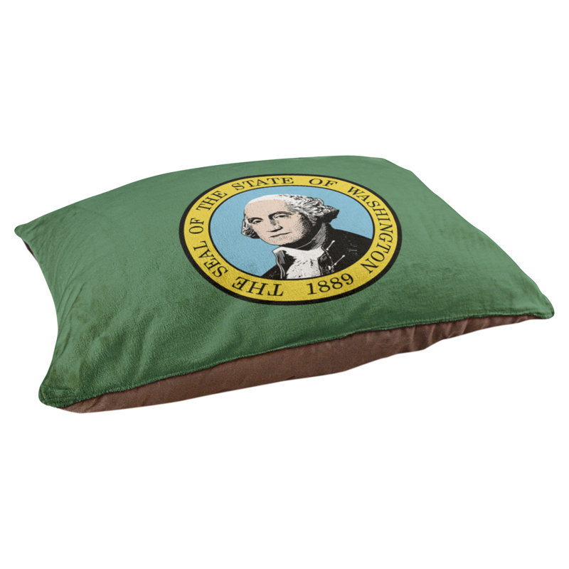 Coussin de concepteur washington flag Burien, Marron foncé, L 32,5 po x l 42,5 po