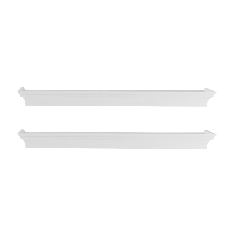 Melannco 2 Pieces Arlington Floating Wall Shelves for Bedroom, Living Room, Nursery, 1.57" H x 3.89" W x 20" D, White