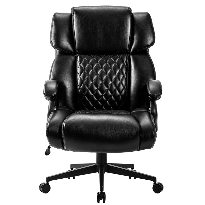 Black Faux Leather Ergonomic Classic Office Chair Black Faux Leather Ergonomic Classic Office Chair