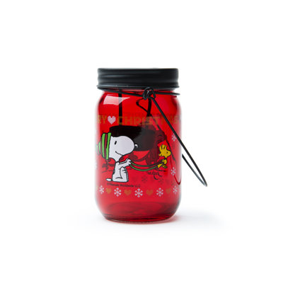 Peanuts Xmas 13Cm Glass Tabletop Lantern