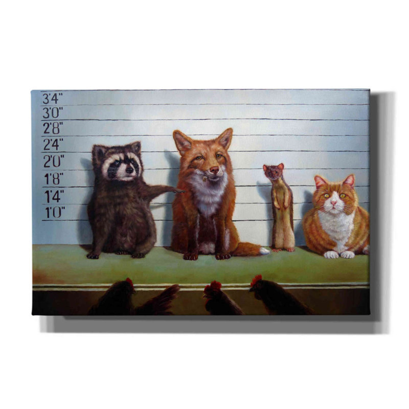 «Usual Suspects» par Lucia Heffernan, reproduction sur toile tendue, H 12 po x l 18 po