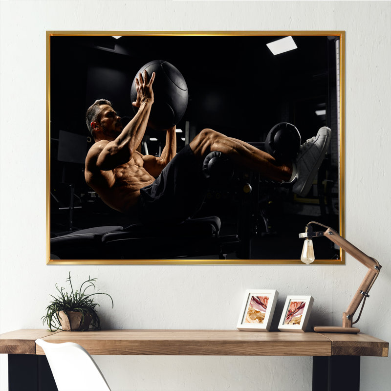 Gym Gym In Action sur impression sur toile, Cadre photo noir, H 12 po x l 20 po