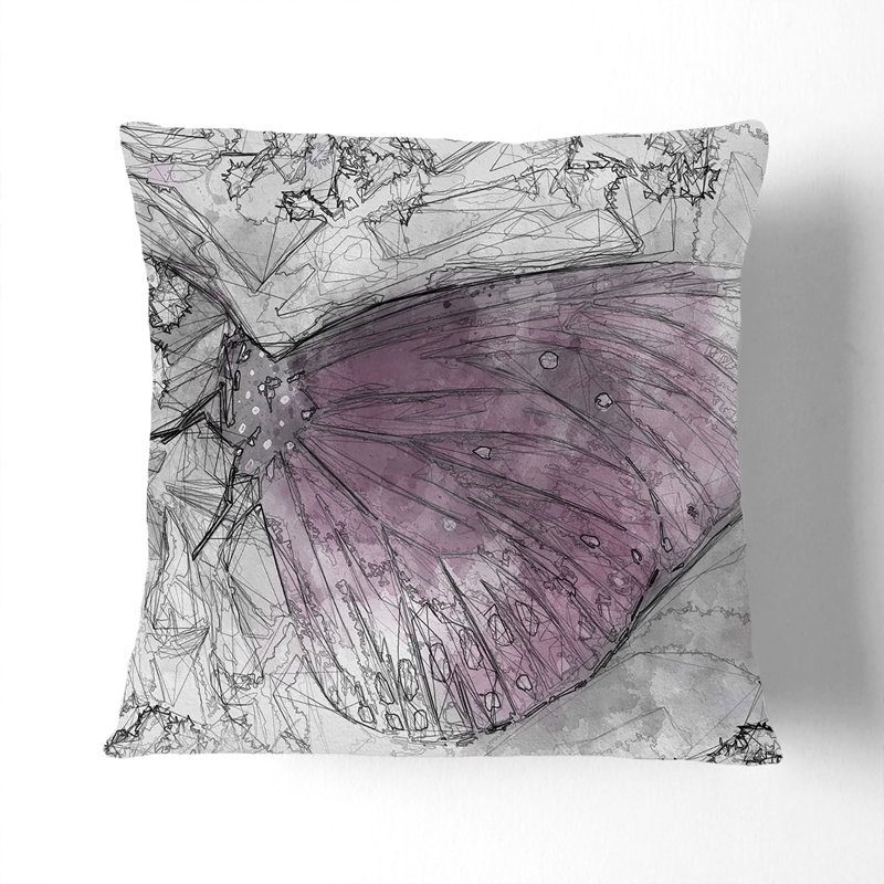 Abstract Square Cushion, 40cm H x 40cm W x 15cm D, Black