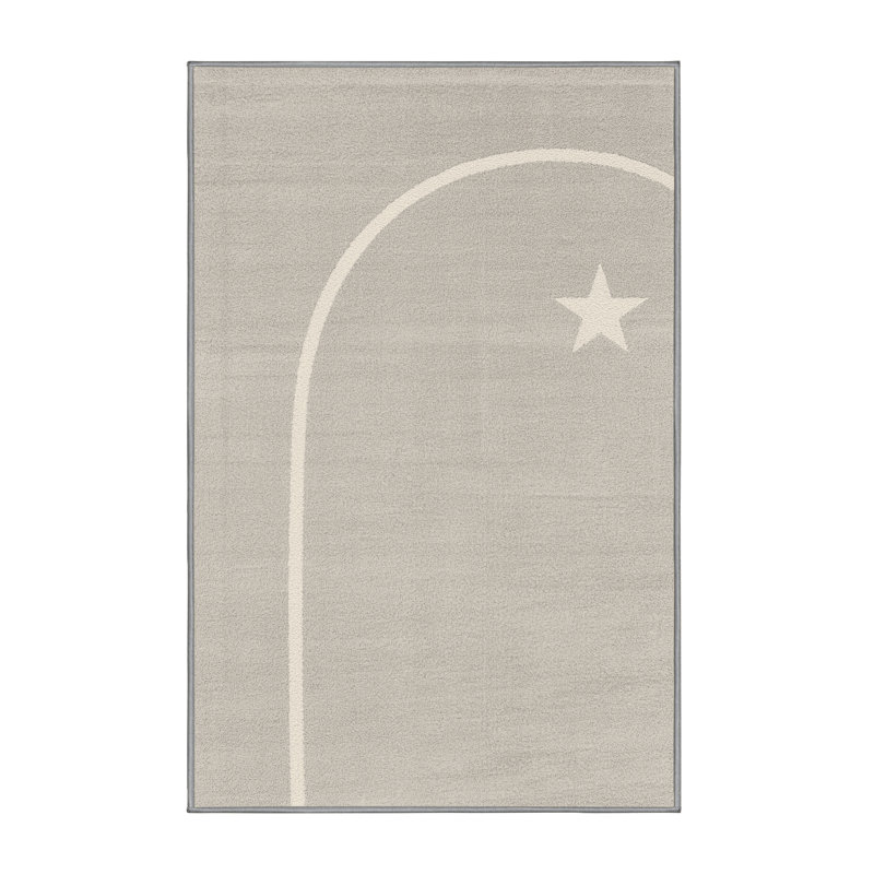 Machine Washable Merrionette July 4Th Modern & Contemporary Abstract Rug in Gray – Gray Binding, 6x9