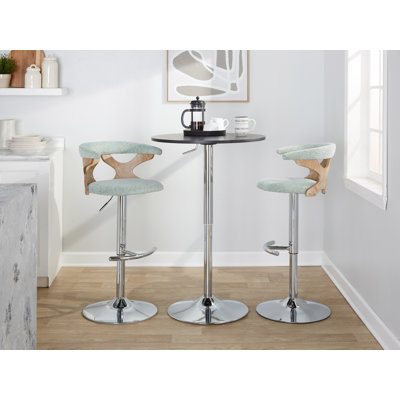 Tabourets de bar Laquietta réglables en hauteur avec repose-pieds arrondis en forme de T