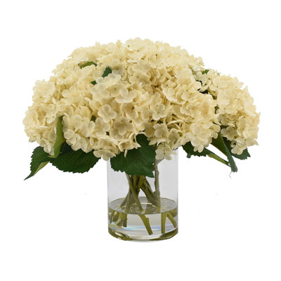 Polysilk Hydrangea Arrangement in Vase