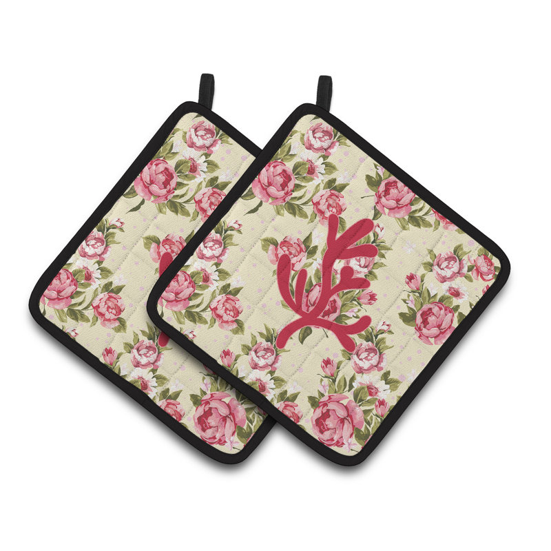East Urban Home Floral Polyester Potholder Set