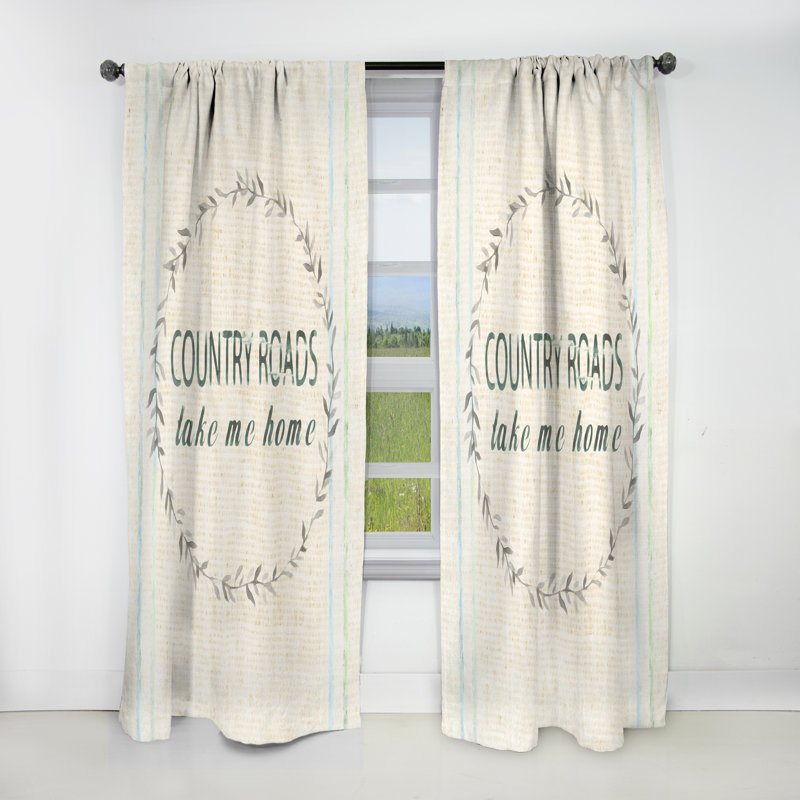 Farmhouse Florals XVIII - Abstract Farmhouse Blackout Curtain Single Panel, 52" W x 90" L