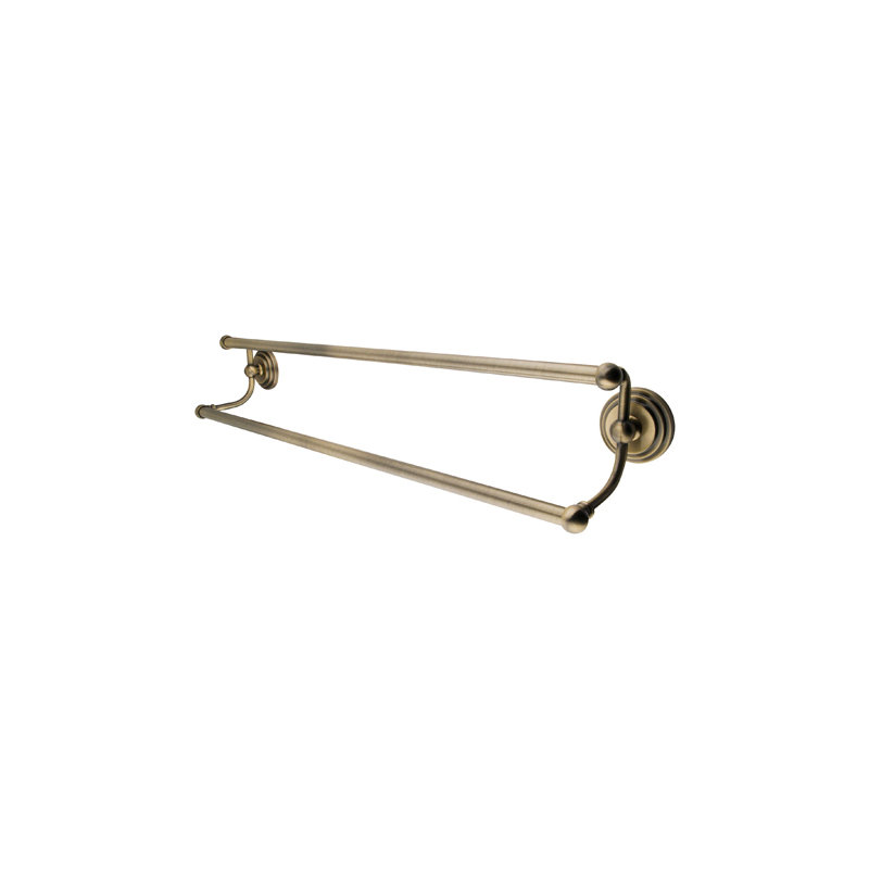Milano Manhattan Double 24" Wall Mounted Towel Bar, Vintage Nickel