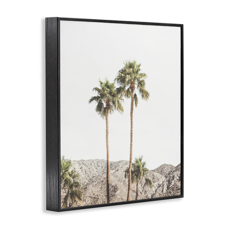 «Palm Springs Looming Trees», estampe numérique, conception de Sissi et Seb, H 14 po x l 11 po, Giclée encadrée noir minuit