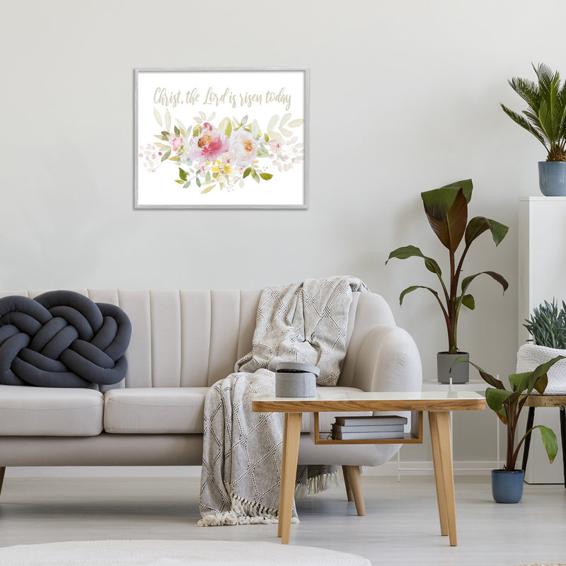 «The Lord Is Risen Florals», estampe numérique, design par Patricia Pinto, H 16 po x l 20 po, Estampe numérique Farmhouse