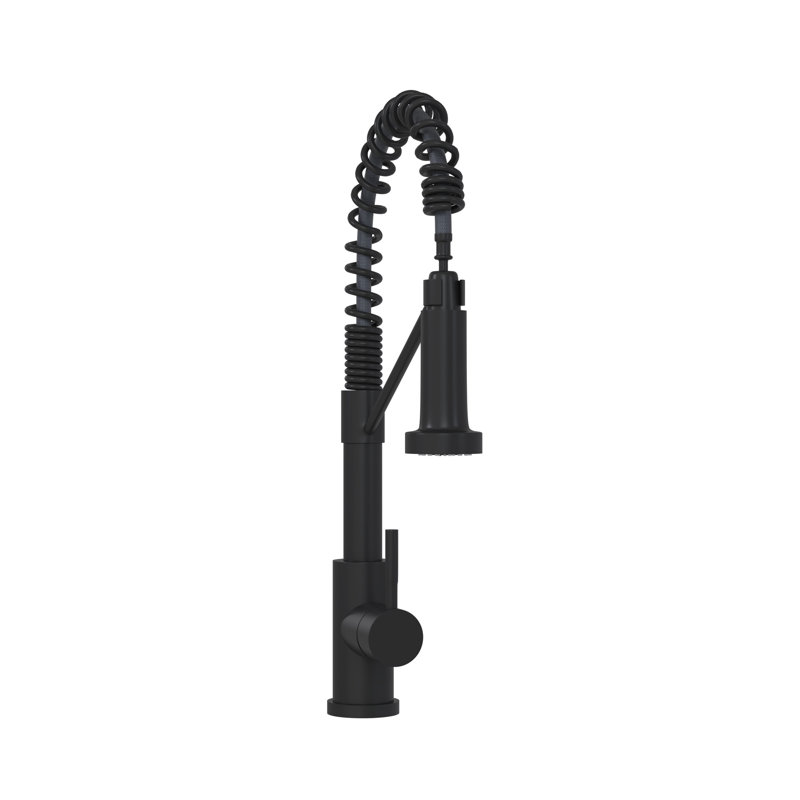 19" Single Handle Kitchen Faucet In Black - Made Of Stainless Steel 304 For Durability And Style Matte A Home Bathroom