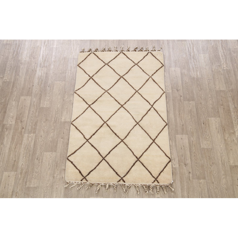 Tapis oriental à motif treillis marocain 4 x 6