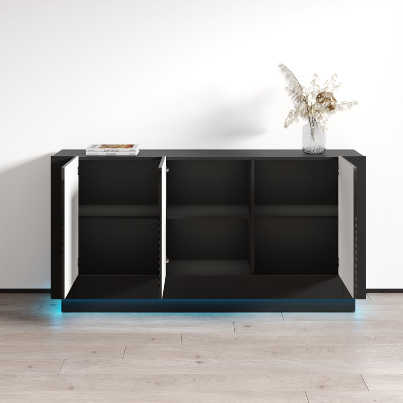 Table buffet de 63 po Attenweiler, Noir