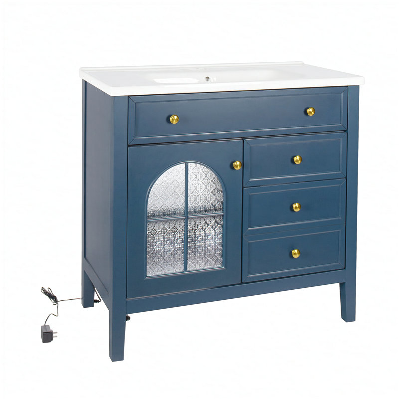 Armoire de salle de bain spacieuse de 35,6 pouces avec éclairage activé par le mouvement et tablettes réglables, pour un rangement organisé