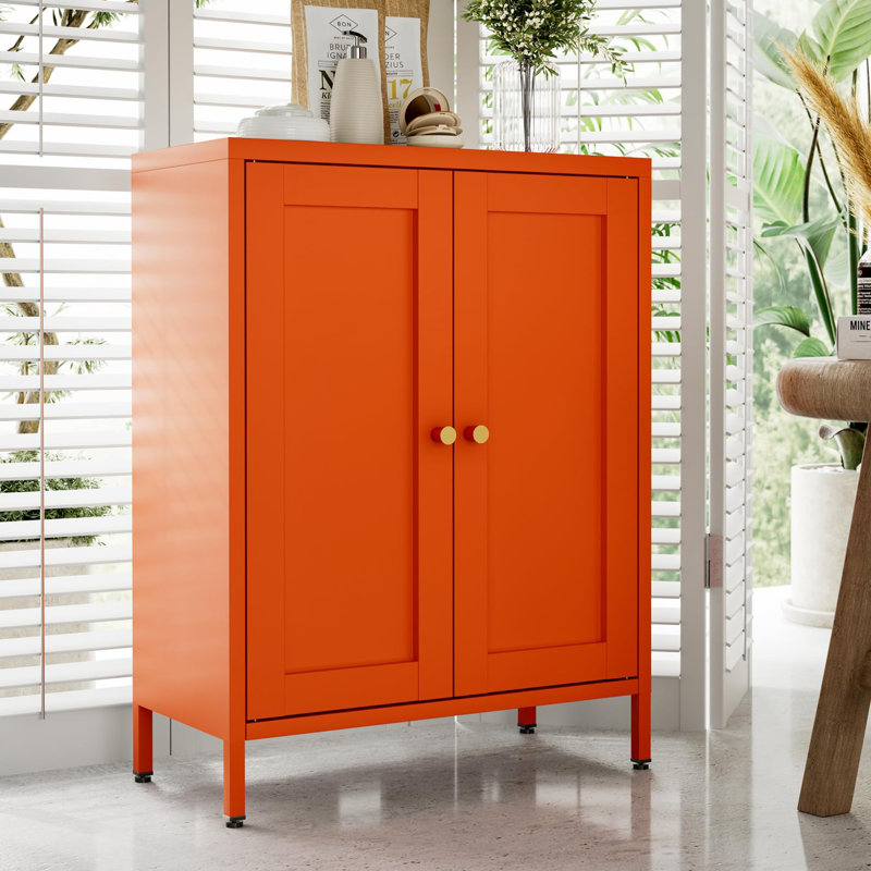 Bathroom Floor Storage Cabinet, Orange