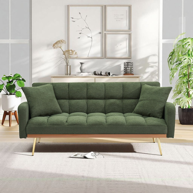 Canapé-lit 69 po Modern, Velours vert