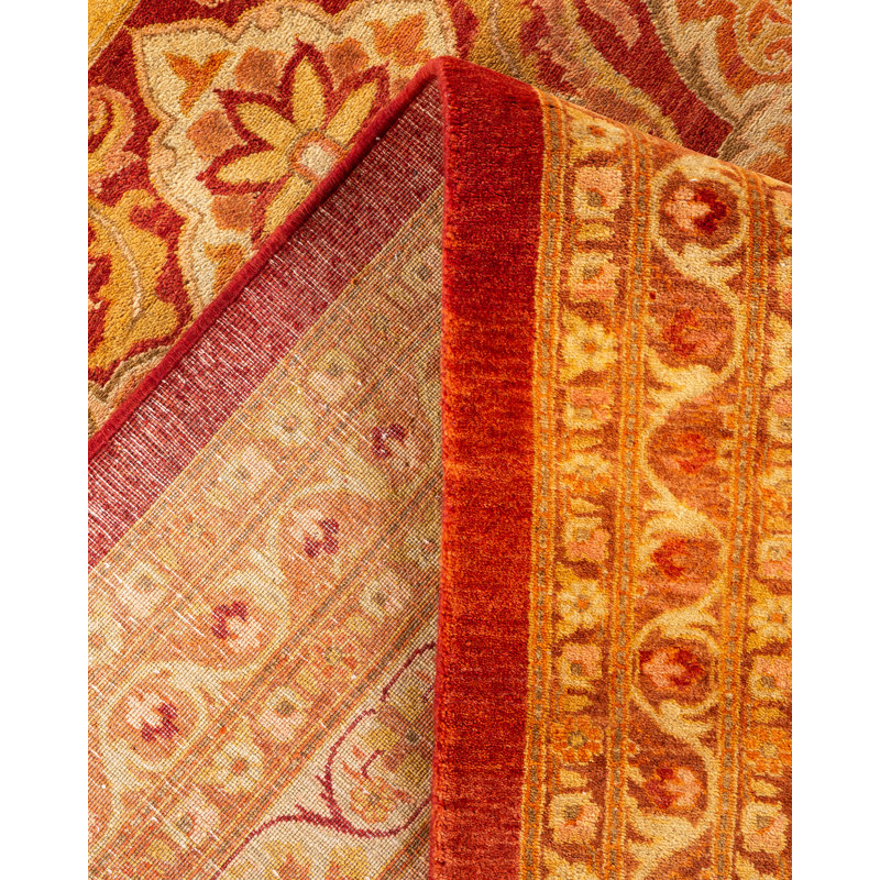 Tapis unique rouille noué à la main de 8 pi 2 po x 10 pi 2 po Keenan