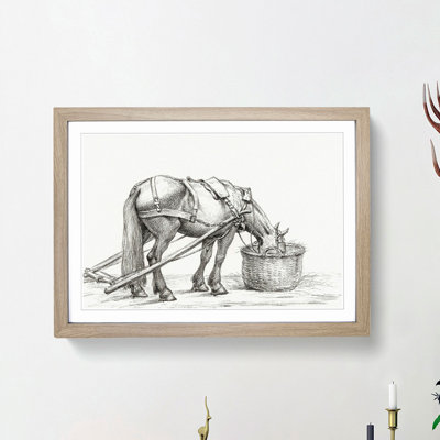 Horse Drinking by Jean Bernard - Framed Print