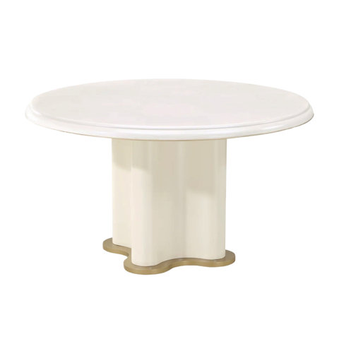 Michael Amini La Terrazza 54" Round Dining Table - Creamy Pearl