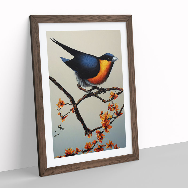 Beauty of the Bird - Wall Art, 64cm H x 46cm W x 2cm D, Walnut Framed