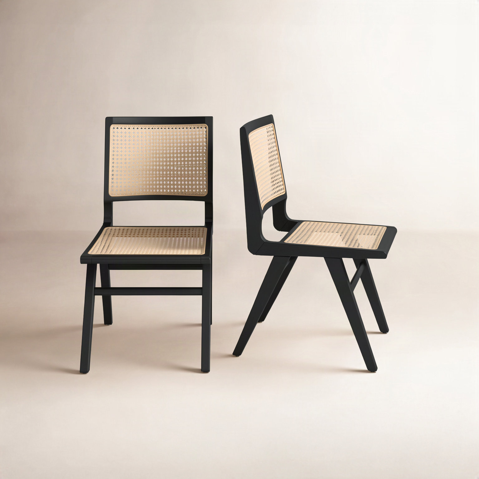 Atticus Dining Chair, Black/Natural