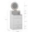 Meuble-lavabo 3 en 1 avec miroir éclairé - blanc, 2 tiroirs et rangement ouvert, fonction de chargement, tabouret rembourré, commode compacte, commode spacieuse à 2 places, table pour les espaces de maquillage-121070218