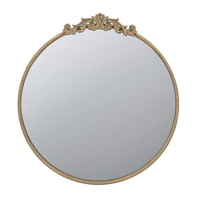 30" X 32" Round Gold Mirror