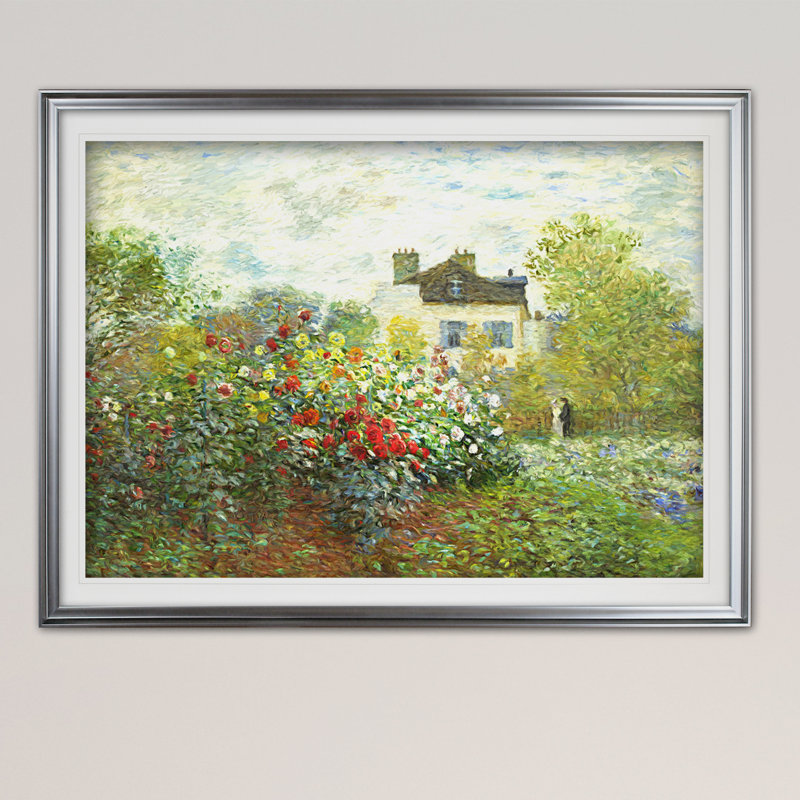 " The Artist Garden ", Silver Framed, White Mat, 28" H x 38" W x 1.5" D