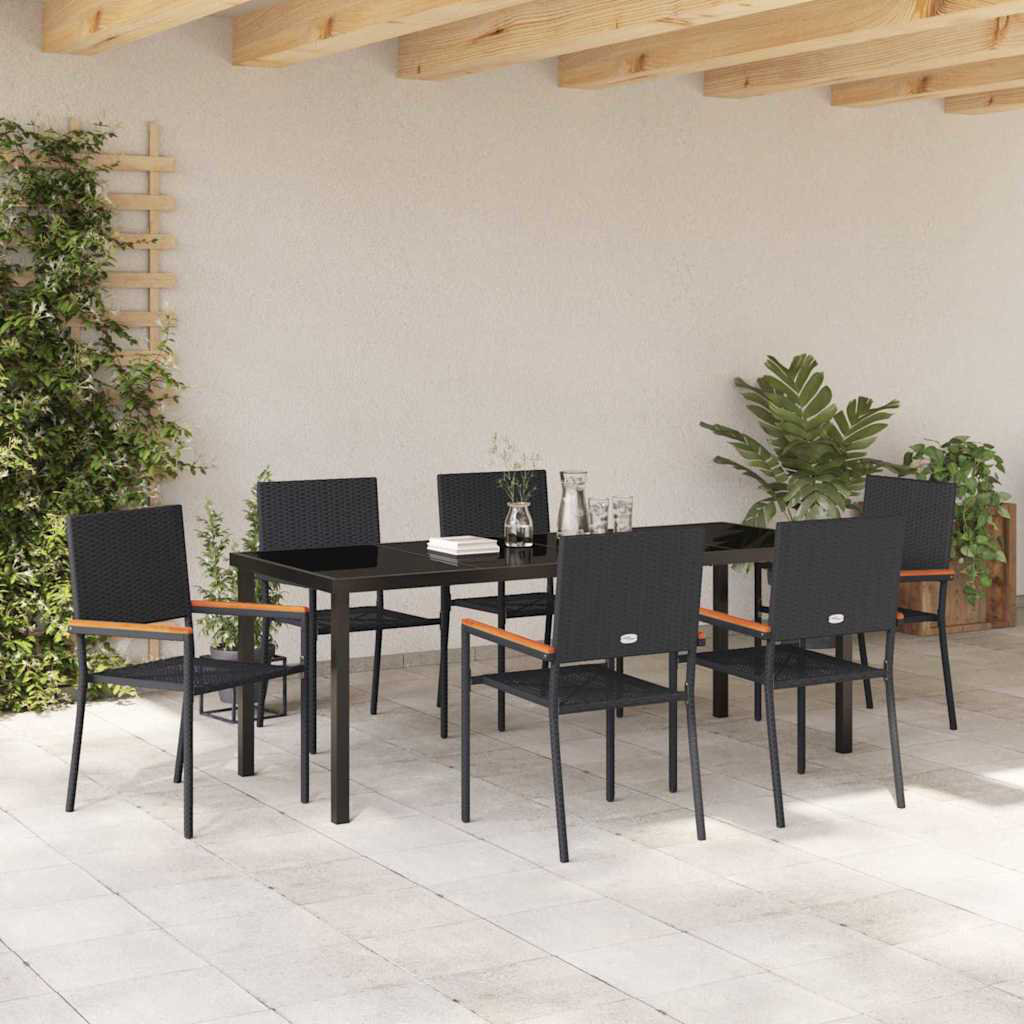 Rosalind Wheeler Garden Dining Set With Cushion Poly Rattan Outdoor ...
