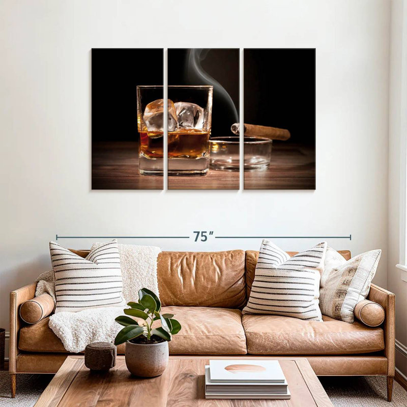 Yarlin Cold Whiskey And Lit Cigar, 36" H x 57" W