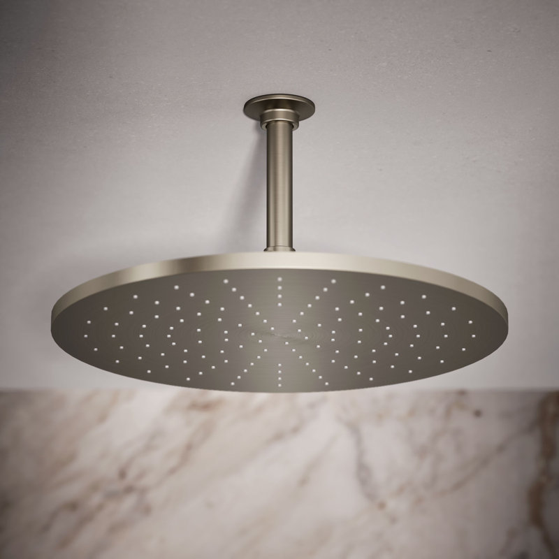 Contemporary Round 14" Rainhead with Katalyst Air-Induction Spray, 2.5 Gpm, Vibrant Brushed Nickel