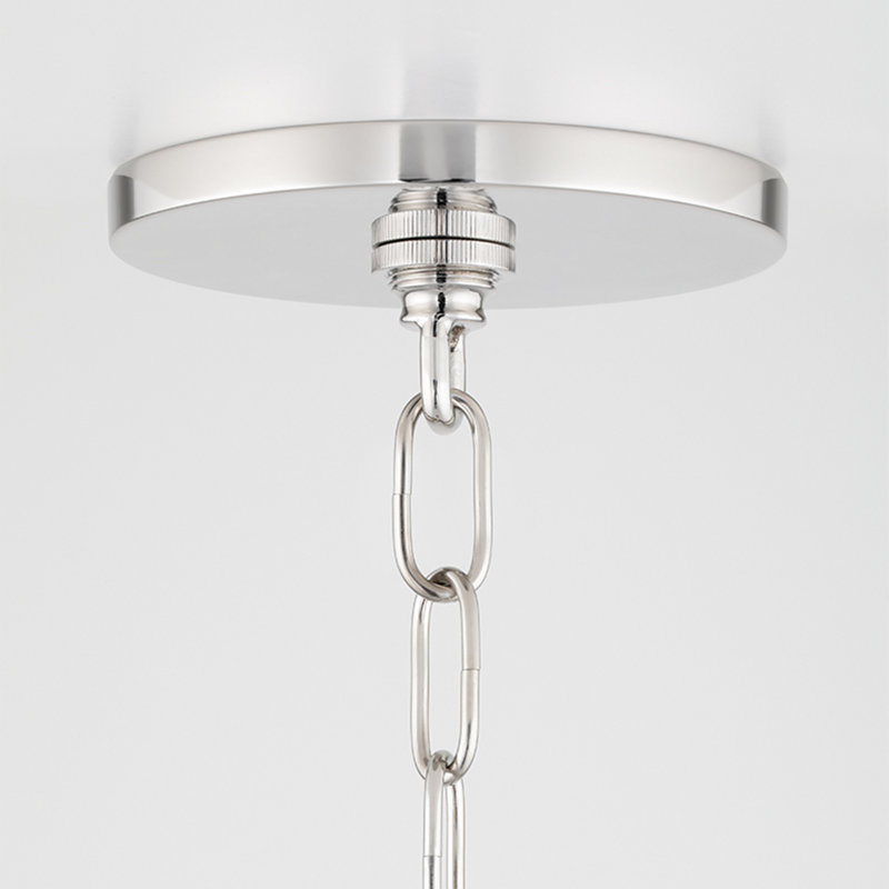 Polished Nickel Glass Globe Single Pendant Light