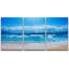 Beach Shore Waves Clouds - ensemble de 3 reproductions sur toiles tendues