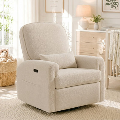 Fauteuil inclinable oscillant oscillant de 35 po avec repose-tête, port USB et port de type C 35 po, fauteuil inclinable et oscillant pivotant de 270 po