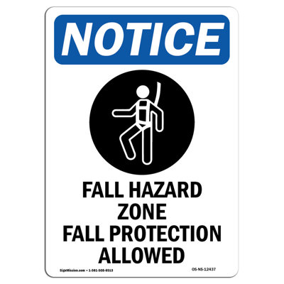 Fall Hazard Zone Fall Sign