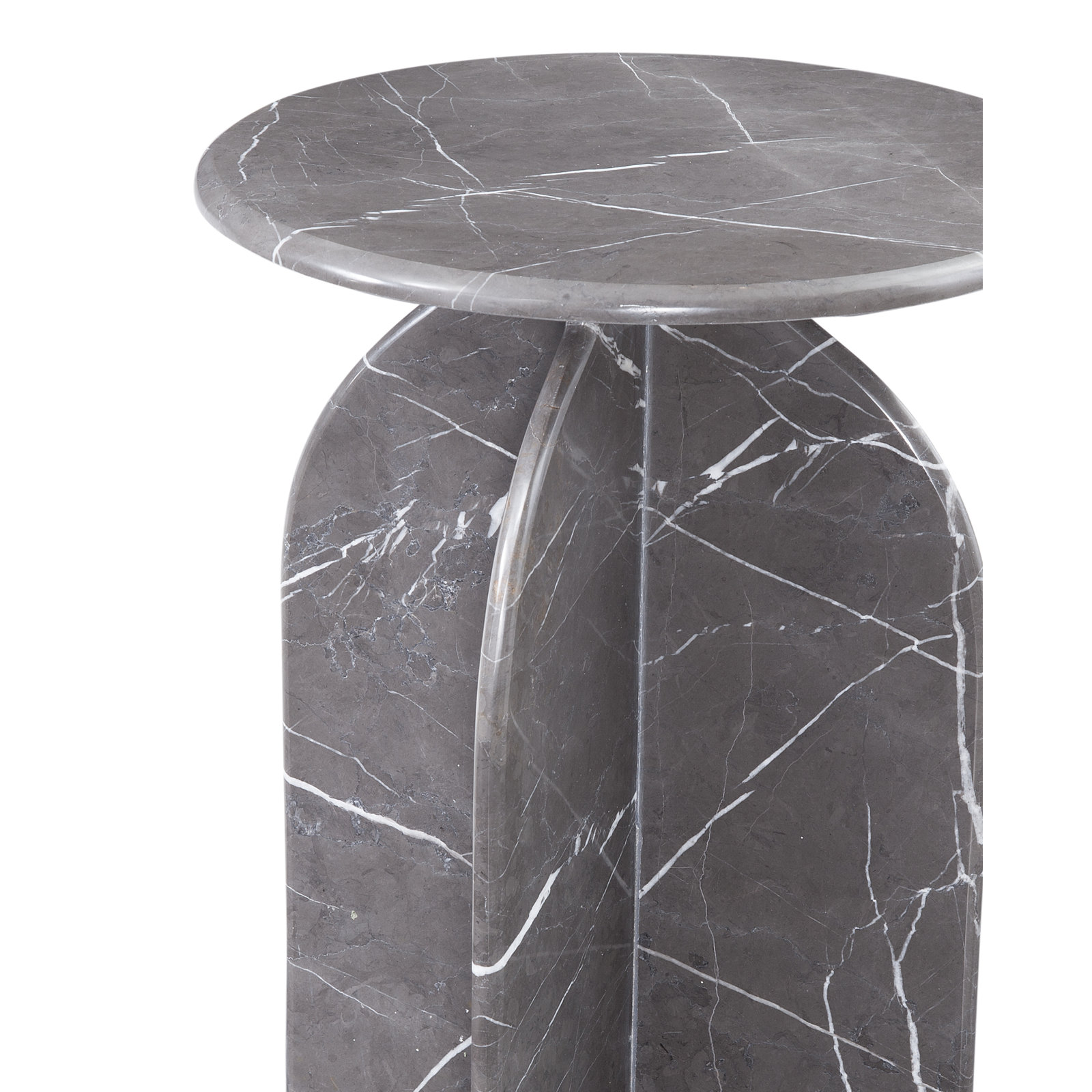 Aquitaine 16" Genuine Marble End Table, Gray