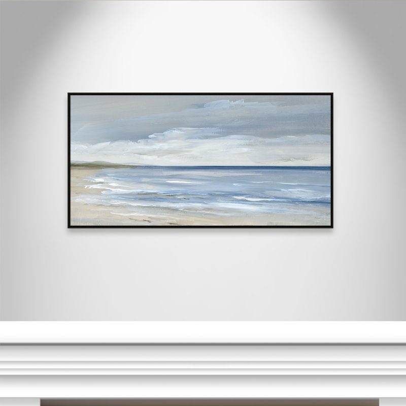 «Whispering Waves - Panorama Version Print» par Nan, H 31,5 po x l 61,5 po, Espresso