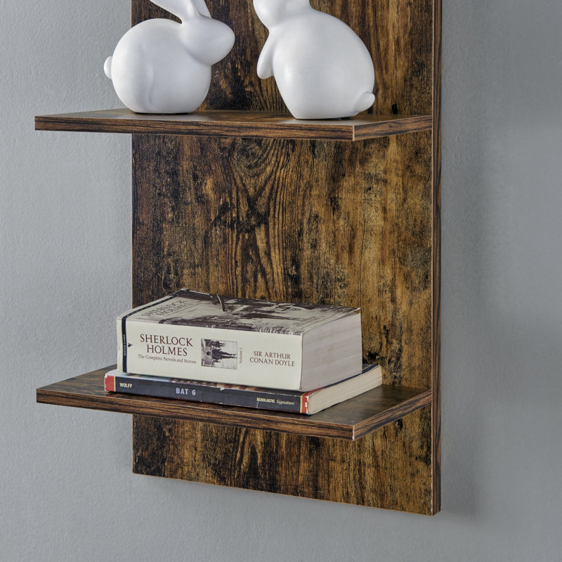 Brakebill 5 Tier Wall Shelf, Pine