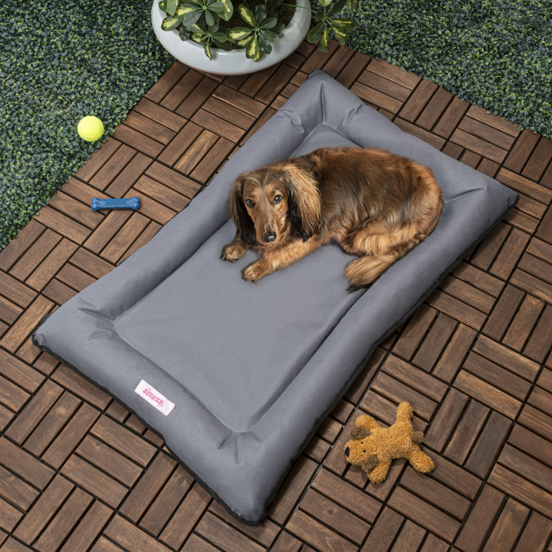 Large Charcoal Waterproof Memory Foam Outdoor Dog Bed